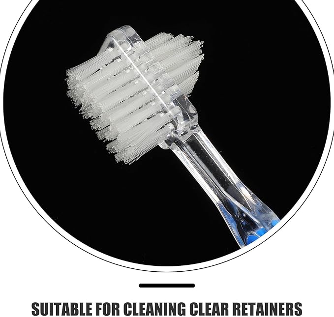 SOIMISS 8pcs Denture Toothbrush Double Sided for False Teeth and Denture - Deep Cleaning Brush Toothbrush for Elderly Adaptive Oral Care