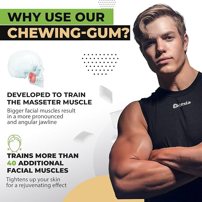 Jawliner® - Pioneers the Toughest Handmade 15x Harder Jawline Gum Includes 12 Weeks Coaching - Sugar-Free Ginger Lime Hard Gum - Jawline Exerciser for Mewing - Chewing Gum Shaping Jaw (2 Months Pack)