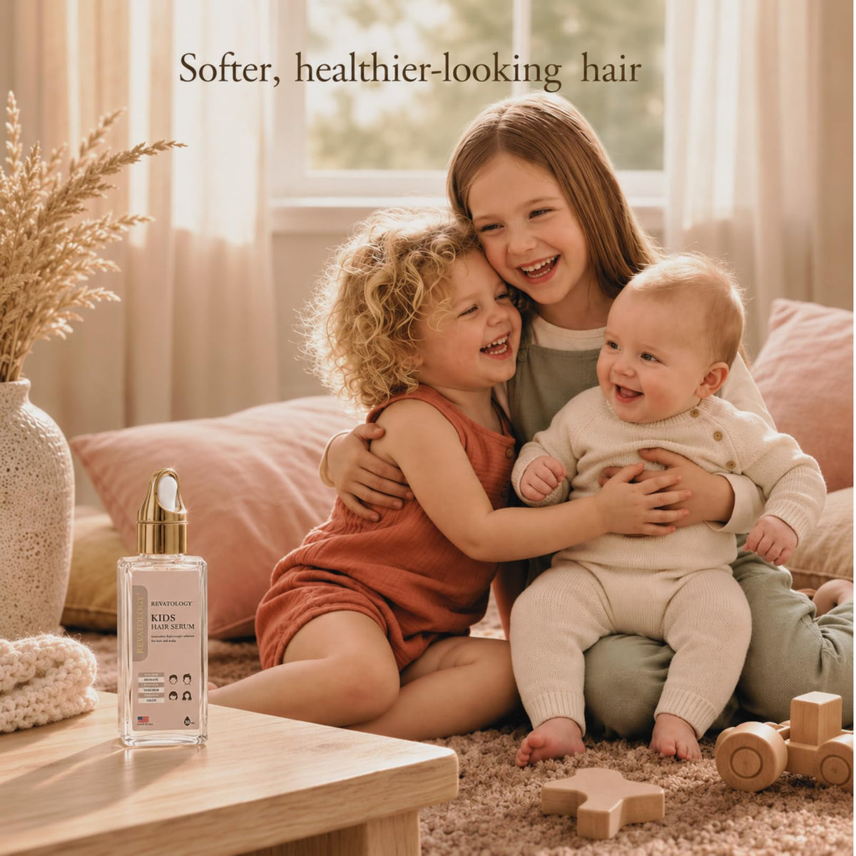 Revatology Kids & Baby Hair Growth & Scalp Serum Gel, Morning-Time, Toddlers & Babies, Rosemary, Castor & Amla, Lightweight Botanical Blend, Soothes Dry Scalp & Frizz, Curly Hair, 1 Fl Oz, Made in USA