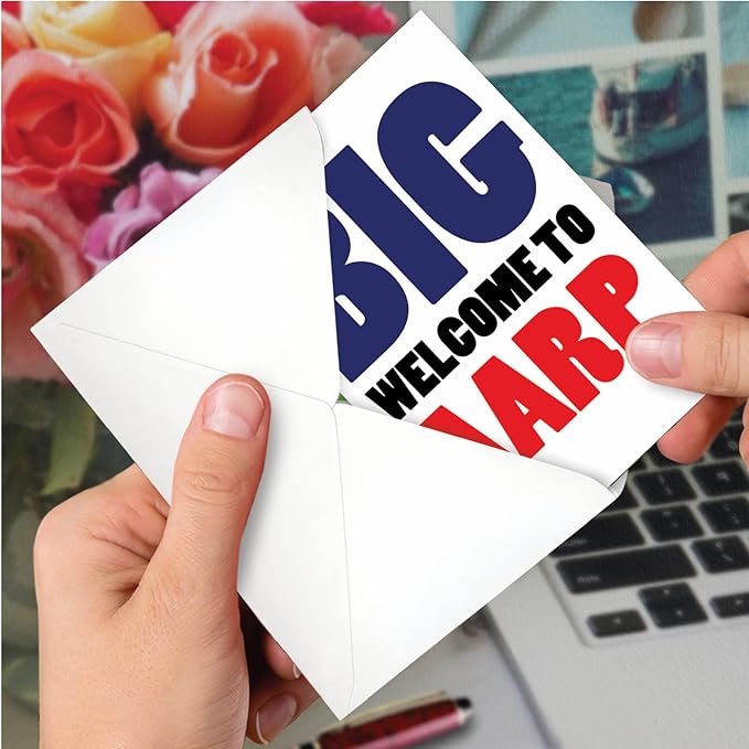 NobleWorks - 50th Milestone Birthday Greeting Card with 5 x 7 Inch Envelope (1 Card) Bday Welcome to AARP 4869Z