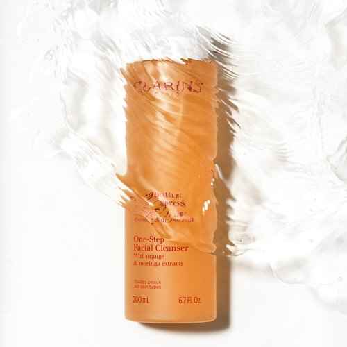 Clarins One-Step Facial Cleanser With Orange Extract | 2-In-1 Cleanser and Exfoliator | Restores Radiance | No Rinsing Necessary | All Skin Types | 6.8 Ounces (Pack of 2)