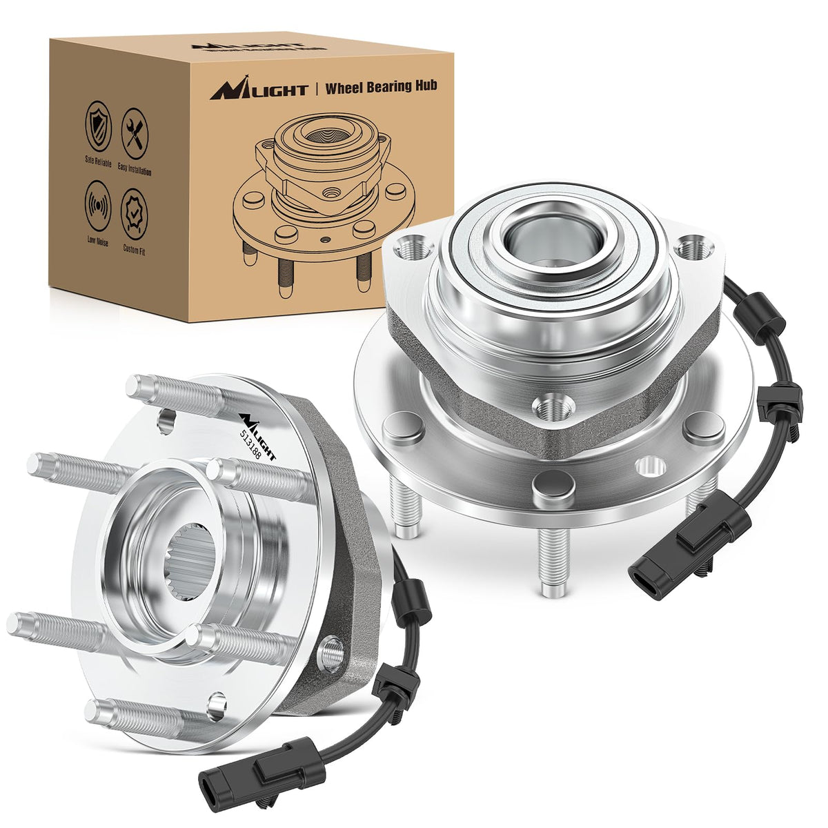 Nilight Front Wheel Bearing Hub Assembly For Gmc Envoy Xl Xuv 2002 2003 2004 2005 2006 2007 2008 2009, Chevy Trailblazer Ext Ssr