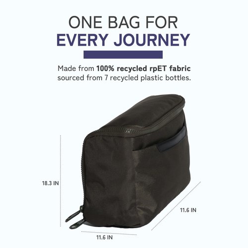 augustnoa Dopp Kit for Men | Travel Toiletry Bag with 11 Pockets & Expandable Side Compartments | Water-Resistant, Eco-Friendly Recycled Material | Compact, Lightweight & Perfect for Travel Essentials