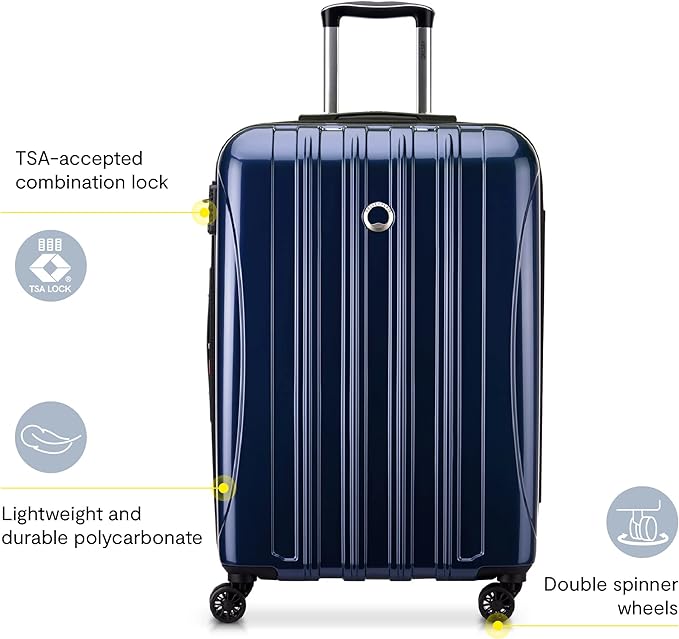 DELSEY PARIS Helium Aero Hardside Expandable Luggage with Spinner Wheels, Plum, 2-Piece Set (21/28)