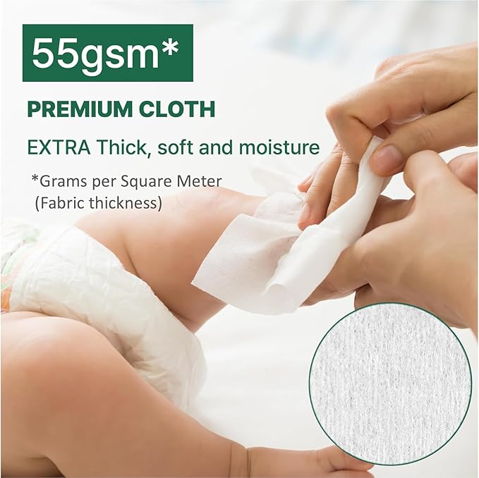 BEBESUP- Korea’s #1 Zero Harsh Chemicals Baby Wipes- Water Based Hypoallergenic Unscented Extra-Thick Organic baby wipes for sensitive skin Zero skin irritants Flip-Top (1 Pack)