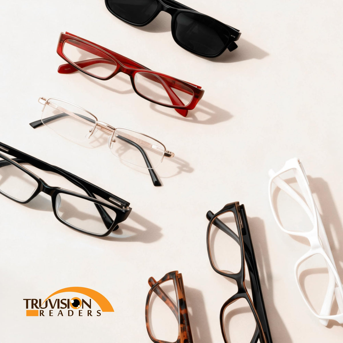 TruVision Readers 3 Pk - Gold Metal Frames and Clear Acrylic Lenses 3.25
