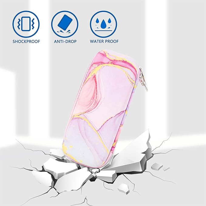 Toothbrush Travel Case Compatible with Oral-B Pro 1000, 2000, 3000, 3500, 1500/ for Philips Sonicare ProtectiveClean 4100 5100 Electric Toothbrush with Mesh Pocket for Accessories, Pink