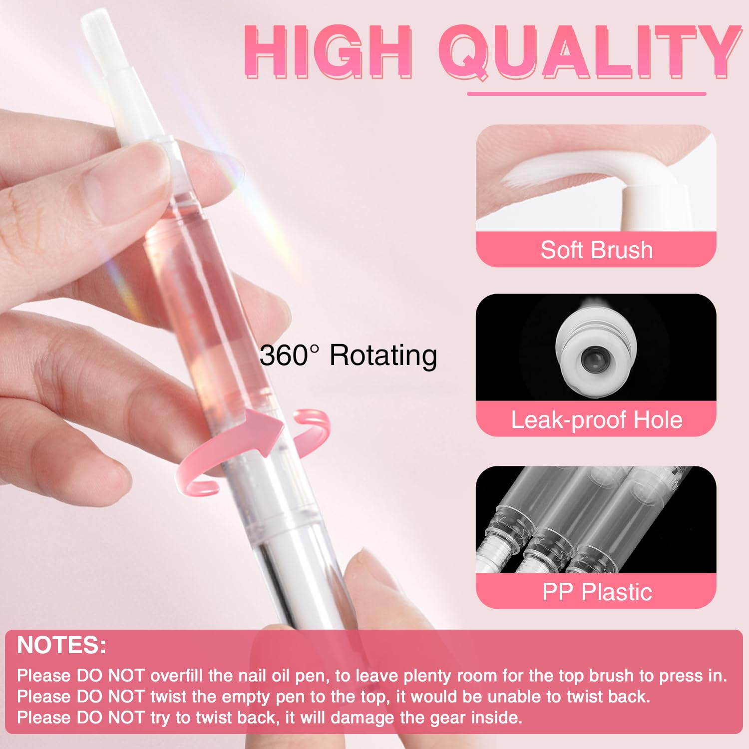 DupakSYS 3ml 50Pcs Nail Oil Pen, Empty Cuticle Oil Pen For Nail Growth