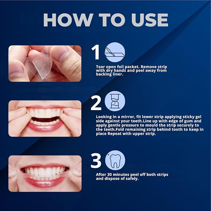 Chloe’C Teeth Whitening Strips | 7 Mint-Flavored Treatments for Sensitive Teeth | Non-Toxic Whitening Strips | Enamel Safe & Peroxide-Free | Removes Stains in 7 Days | Gentle-Effective Teeth Whitening