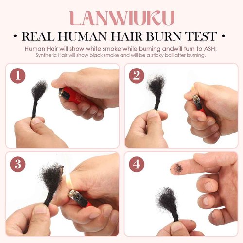 LANWIUKU Loc Extensions Human Hair 16 Inch 30 Strands 0.6cm Width Dreadlock Extensions Human Hair for Women Men Kids Full Handmade Permanent Locs Can Be Dyed and Bleached
