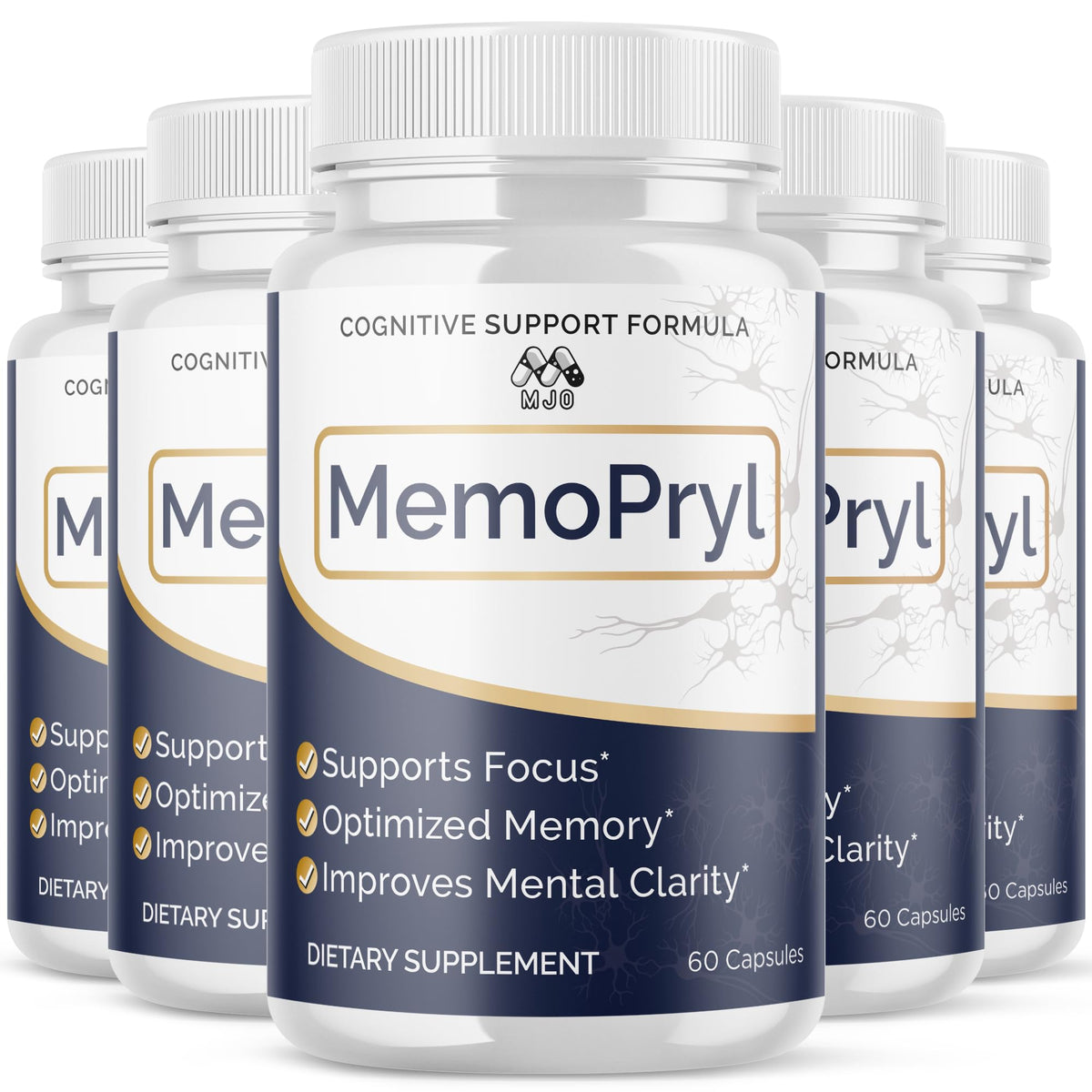 (5 Pack) Memopryl Brain Capsules, Official Memopryl Pills with All Natural Ingredients, Advanced Formula Memo Pryl Health and Wellness Support Pills with Maximum Strength Multivitamins (300 Capsules)
