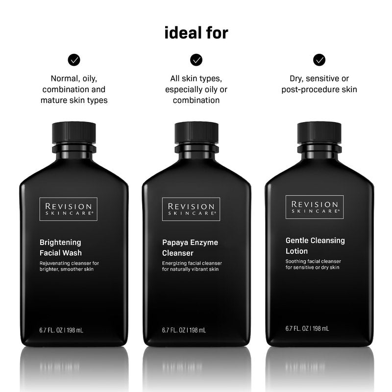 Revision Skincare Gentle Cleansing Lotion, Soothing Facial Cleanser for Sensitive Skin, Fragrance Free, 6.7 fl oz