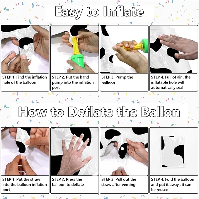 40 Inch Cow Print Balloon, Number 4 balloons Cow Balloons for 4st birthday decoration, Large Cow Number Balloons for western party decorations Baby Shower Animal Theme Party Holiday Decor