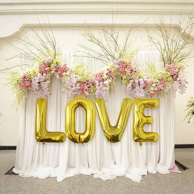 40 Inch Letter Balloons, Large Gold B Balloon Letter Decor, A to Z Letter Balloons, Helium Balloons, B Foil Balloon for Birthday Party Anniversary Supplies Decorations