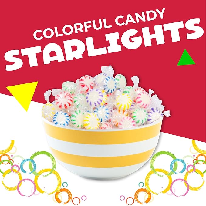 Fruit Starlights Hard Candy Assortment | 1 Pound Bag - Approx. 85 Count | Individually Wrapped Hard Candy | Assorted Flavors | Starlight Fruit Candies