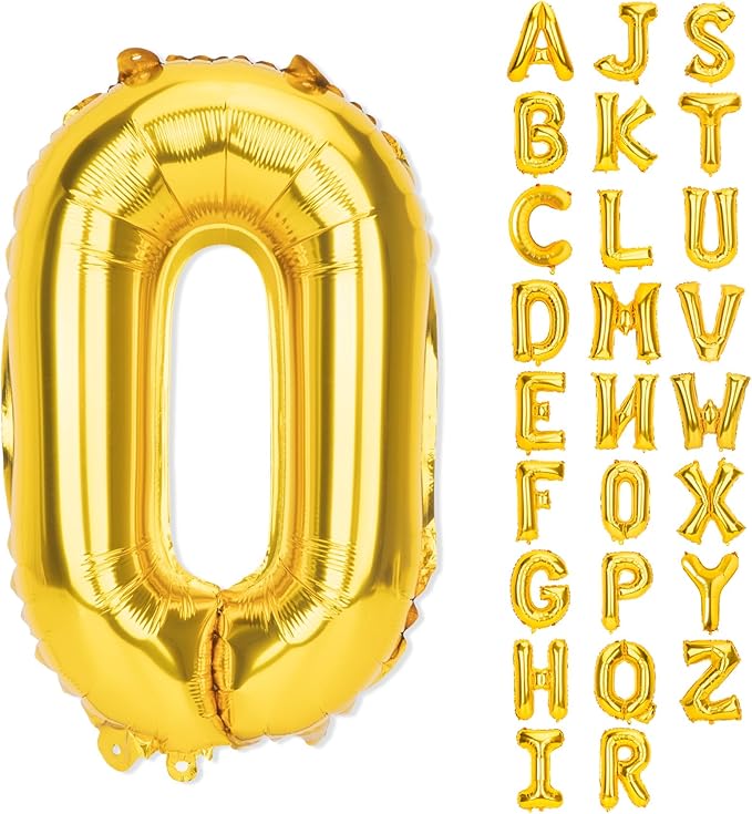 Gold Letter Balloons 40 Inch O Balloon Letters O Alphabet Balloons Giant Letters With Straw Big Balloons Foil Large Gold Balloons For Birthday Party Decorations Wedding Thanksgiving Christmas Balloons