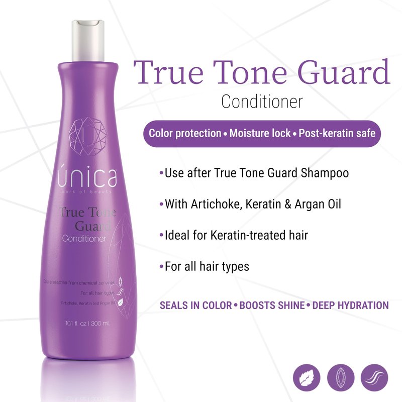 UNICA Work of Beauty True Tone Guard Color Conditioner – Keratin, Argan Oil & Shea Butter for Color-Treated Hair – Moisturizes, Repairs & Protects with Artichoke Extract – 10 oz
