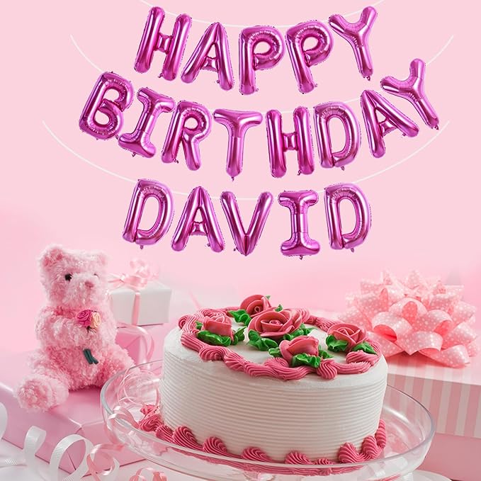 TONIFUL 65 Pcs 16 Inch Rose Red Happy Birthday Balloons and 2 Sets A-Z Foil Letters Balloons DIY Personalized Phrase Banner for Birthday Celebration Halloween Thanksgiving Christmas Party Decorations