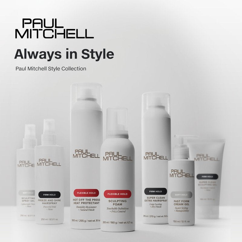 Paul Mitchell Fast Drying Sculpting Hairspray, Flexible Hold, Buildable Body + Shine, For All Hair Types, 8.5 fl oz