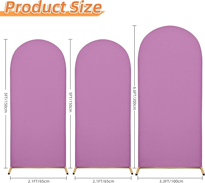 Arch Covers,Arch Backdrop Stand Fitted Cover for Wedding Birthday Party Ceremony Banquet Decoration(7.2F,Lilac,Cover Only)