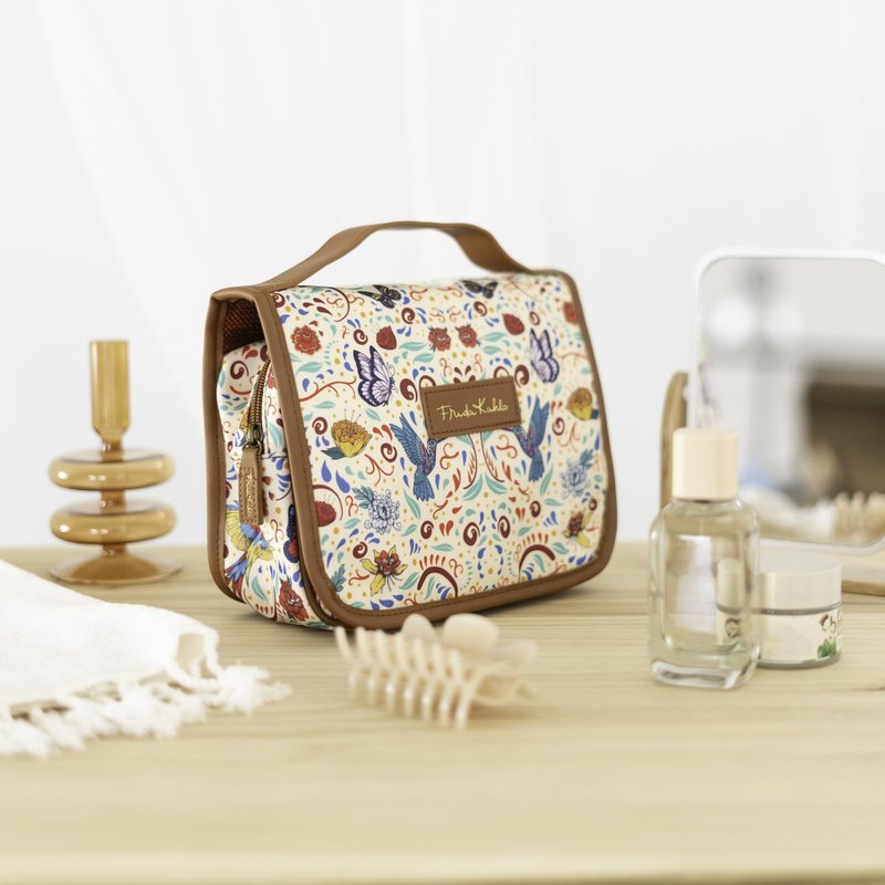 Grupo Erik Frida Kahlo Travel Toiletry Bag with Swivel Hook
