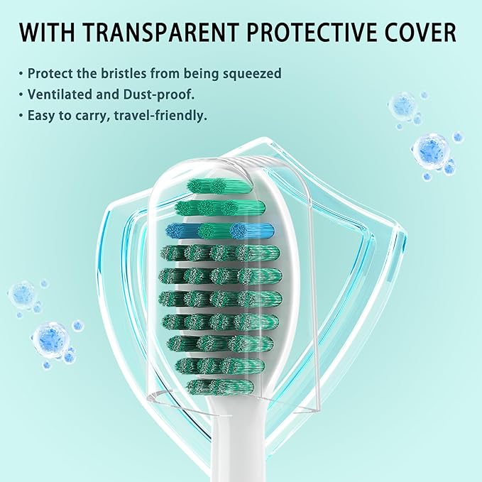 10 Pack Toothbrush Replacement Heads Compatible with TAO Clean Sonic Toothbrush Adults, Tooth Brush Head Toothbrush Heads Refill, Medium Bristles, Whitening