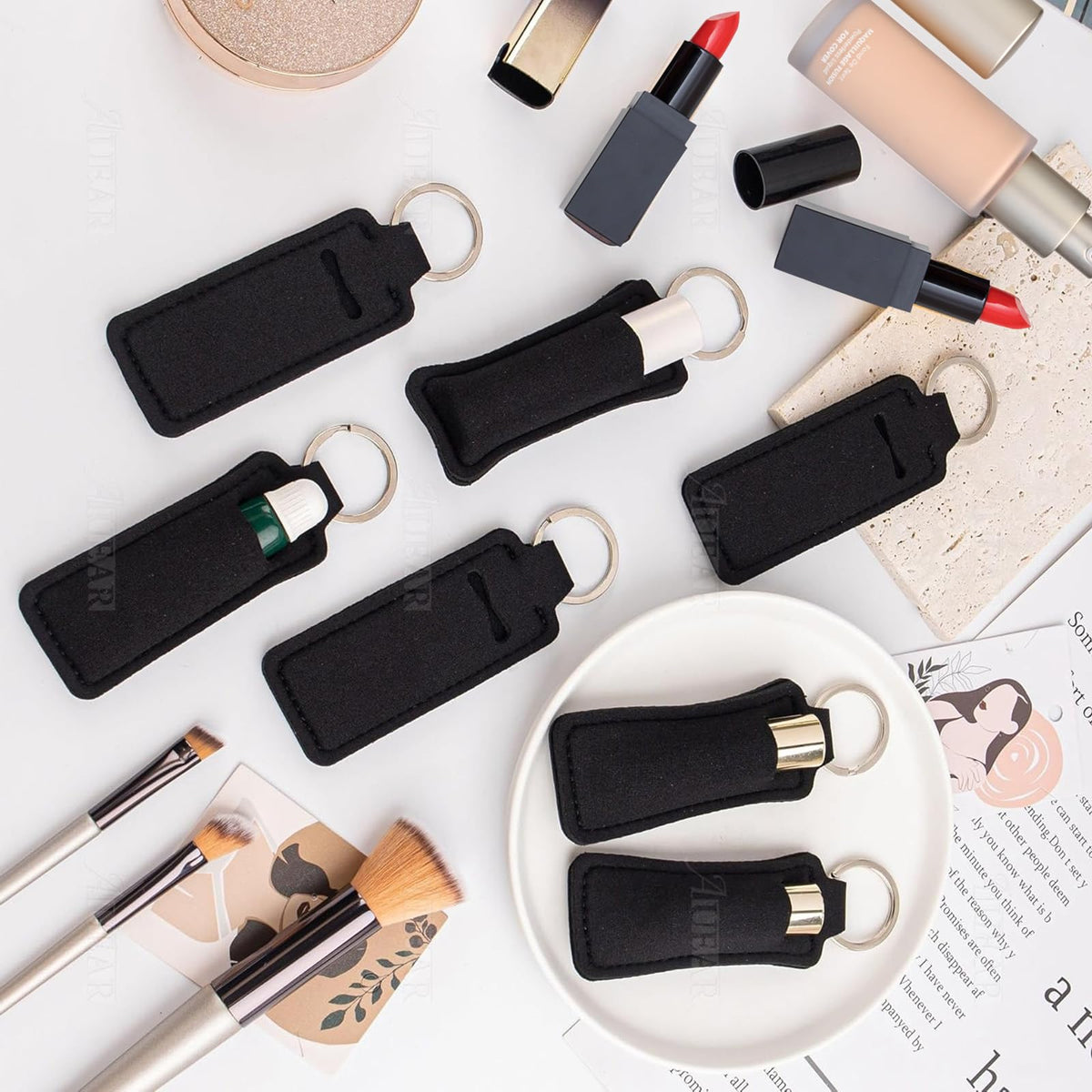 AUEAR, 10 Pack Lip Balm Sleeves Lipstick Holder Chapstick Keychain Holders Gloss for Women and Girls