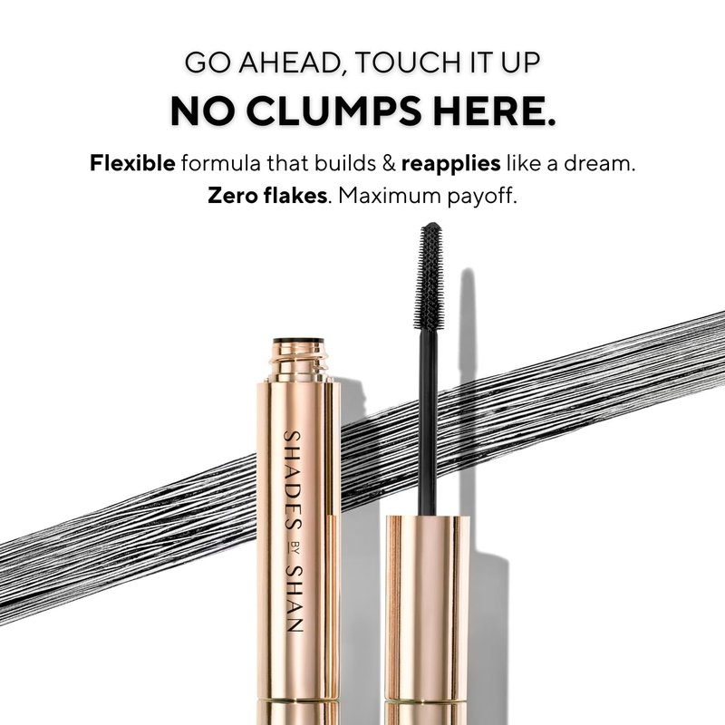 Shades By Shan - The Mascara - For long and voluminizing lashes for Women - No Clump and Lash-Loving Formula that promots Lash growth - black, 1 x 0.43 fl. oz.