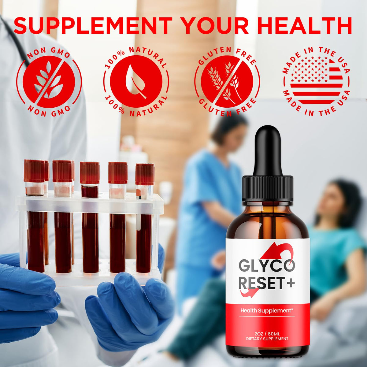 (2 Pack) Glyco Reset Drops, GlycoReset Drops with All Natural Ingredients, Advanced Overall Health and Wellness Vitamin Formula Maximum Strength Active Lifestyle Multivitamins Support (60 Servings)