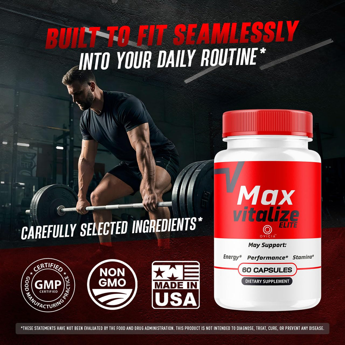 (3 Pack) Max Vitalize Capsules Support Advanced Formula - MaxVitalize Premium Pills All Natural Ingredients Maximum Strenght, Daily Support for Overall Health & Wellness 180 Capsules for 3 Months