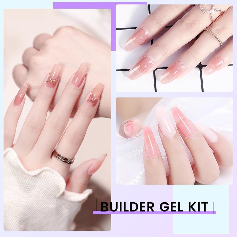 AOBOO Hard Gel Builder Gel for Nails Long-lasting Strong Hand Nude 3D Sculpting for Nail Extension 5.3fl.oz (nude, 5.3fl.oz)