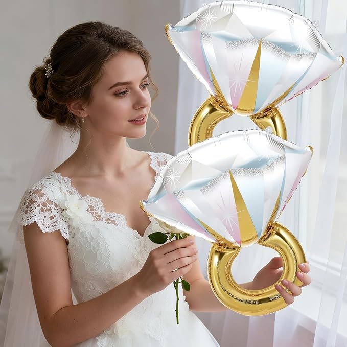 9 Pcs Bride Balloons, Huge Rose Gold Champagne Bottle Goblet Aluminum Foil Balloons for Birthday, Bachelorette, Bridal Shower, Wedding, Anniversary, Engagement Party Decorations Supplies