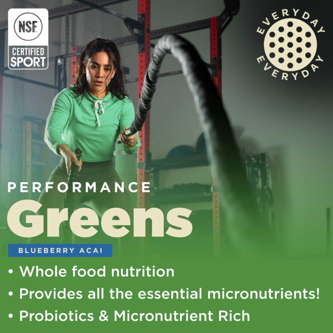 Gnarly Nutrition Greens Superfood Powder – Blueberry Acai Performance Super Greens Powder – NSF Sport Certified – Organic, Probiotics & Essential Micronutrients - Blueberry Acai, 11.64 oz