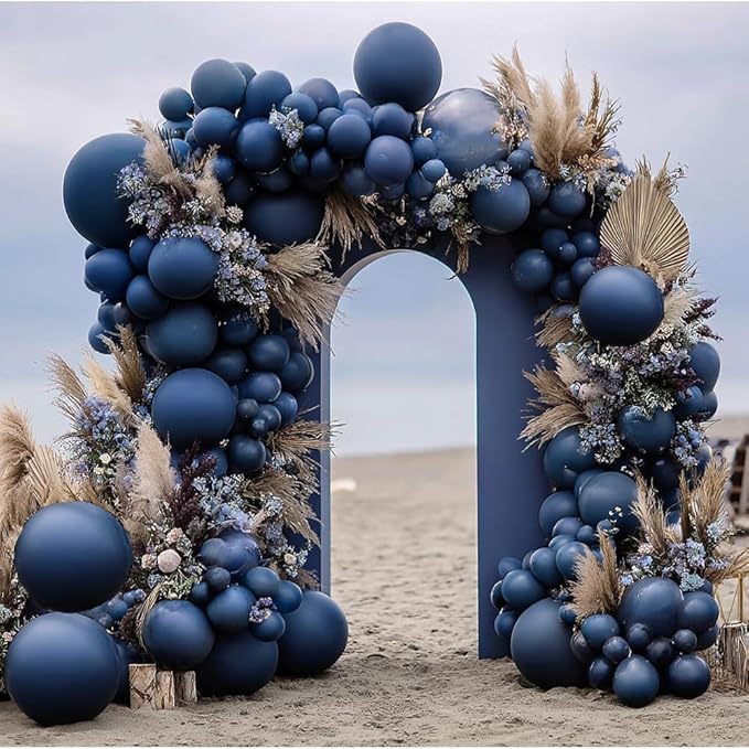 Navy Blue Balloons Double Stuffed Dark Blue Balloons Different Sizes Balloon Garland Arch Kit for Birthday Baby Shower Father's Day Graduation Wedding Party Decorations
