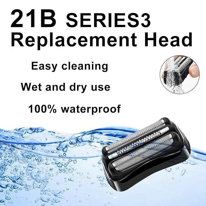 21B Series 3 Electric Shaver Replacement Head Compatible with Braun Series 3 Foil Shaver Replacement Heads 21b 3010s, 3040s,5409,etc for Braun Part 21b