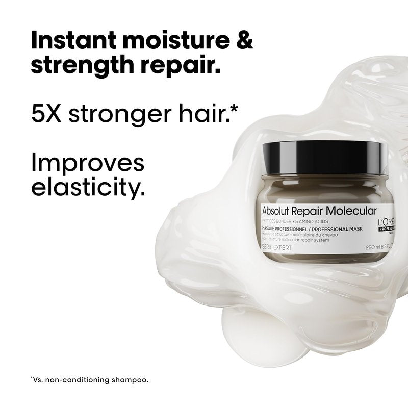 L'Oréal Professionnel Paris Absolut Repair Shampoo & Hair Mask Set - Repairs Damage & Adds Shine, Nourishing & Strengthening, For Dry & Damaged Hair