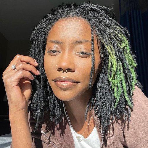 Luckroce Loc Extension Human Hair 6 Inch 70 Strands Human Hair Loc Extensions Permanent Dreadlock Extensions for Women Men (Width 0.4cm #1B)