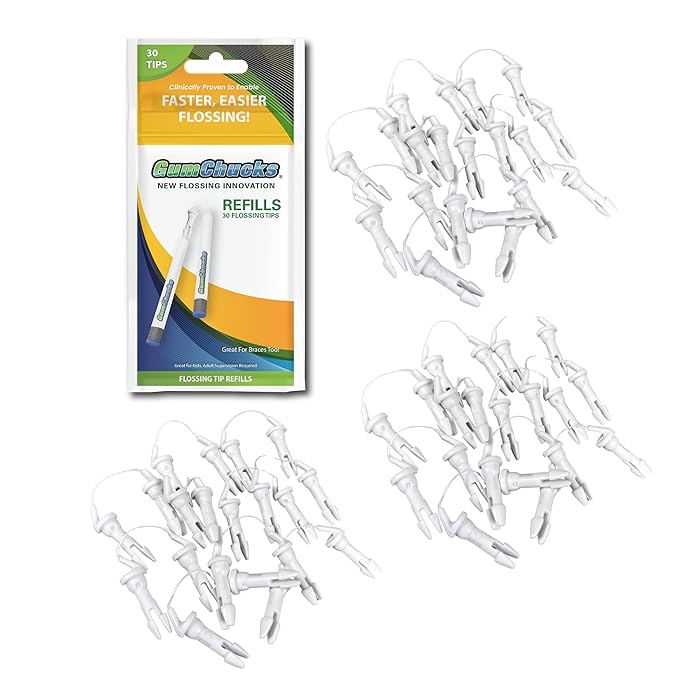 GumChucks Orthodontic Flossers Dental Floss - Floss for Braces - Brace Floss Picks - Gum Flossing Picks - Ortho Dental Flossers (30 Flossing Tips)