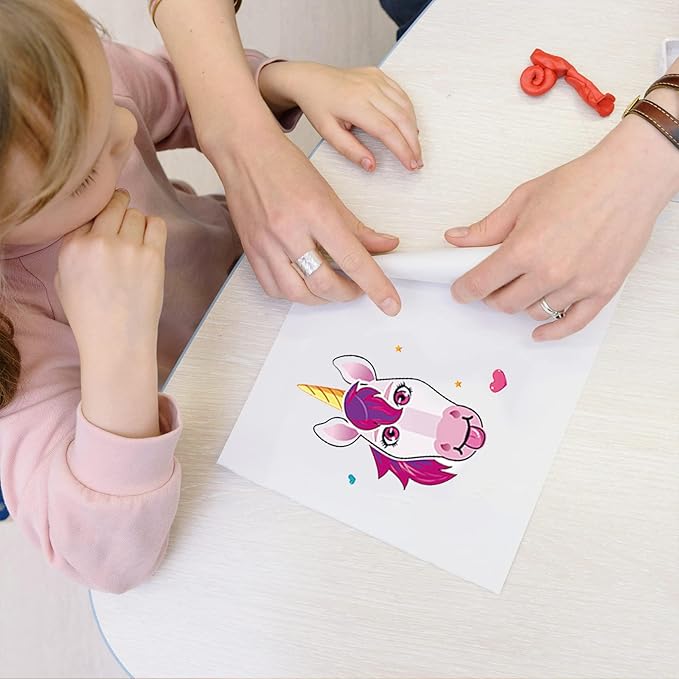 24 Sheets Unicorns Make a Face Sticker Sheets for Kids Todders Activities, Make Your Own Stickers for Kids Birthday Party Favor Supplies Craft