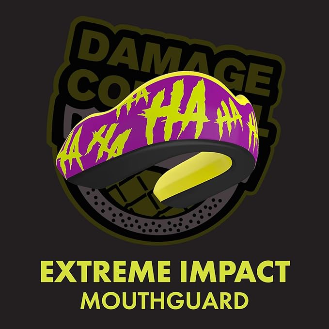 DAMAGE CONTROL Extreme Impact Mouth Guard – Sports Mouthguard for Boxing, MMA, BJJ, Hockey, Rugby, Lacrosse, & More – Mouthpiece for Teeth & Jaw Protection, for Youth & Adults (Youth, Hahaha)