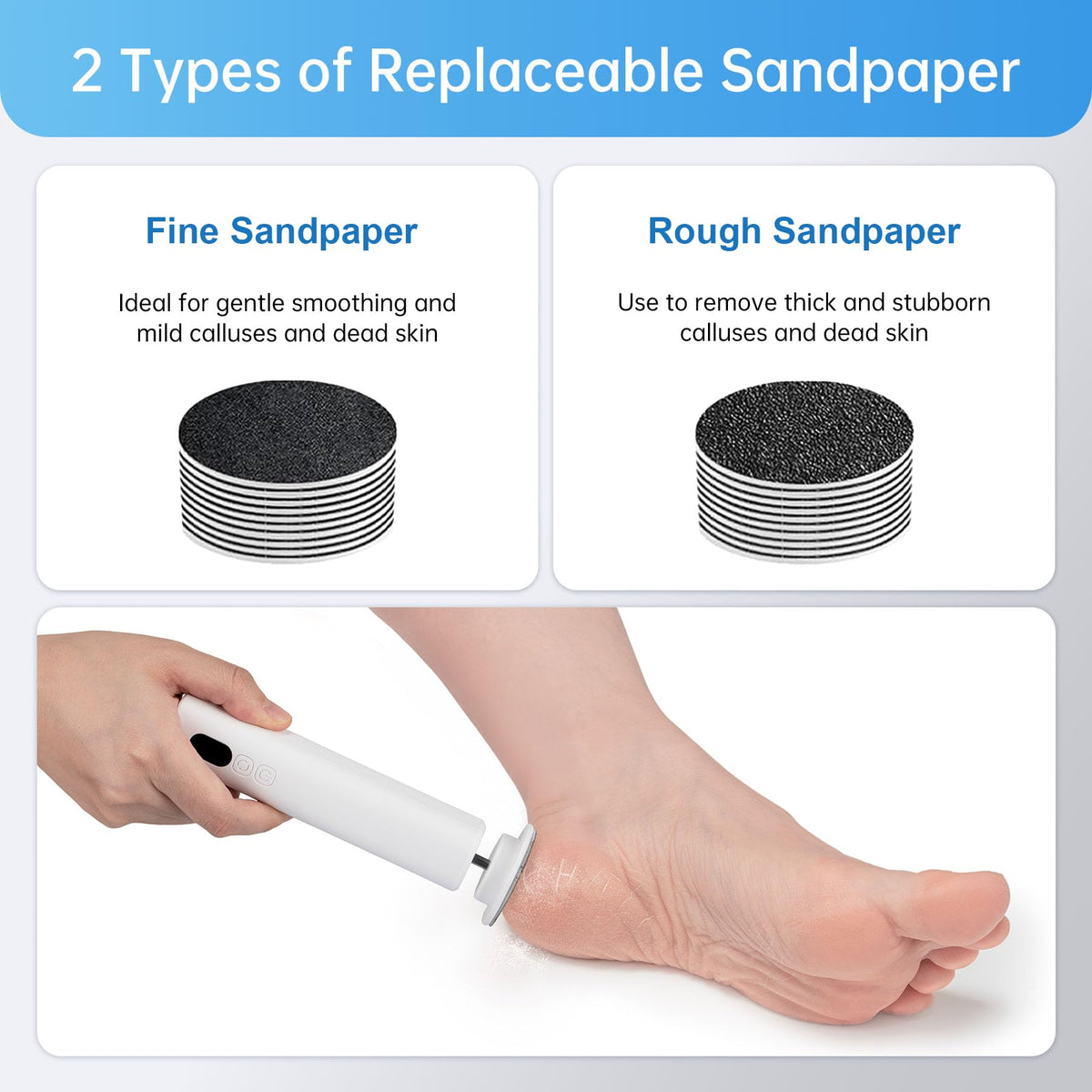 Electric Foot Callus Remover Rechargeable, 6 Speeds Adjustable USB Charging Foot Sander, Portable Electric Foot File Professional Foot Grinder for Dead Skin & Cracked Heel