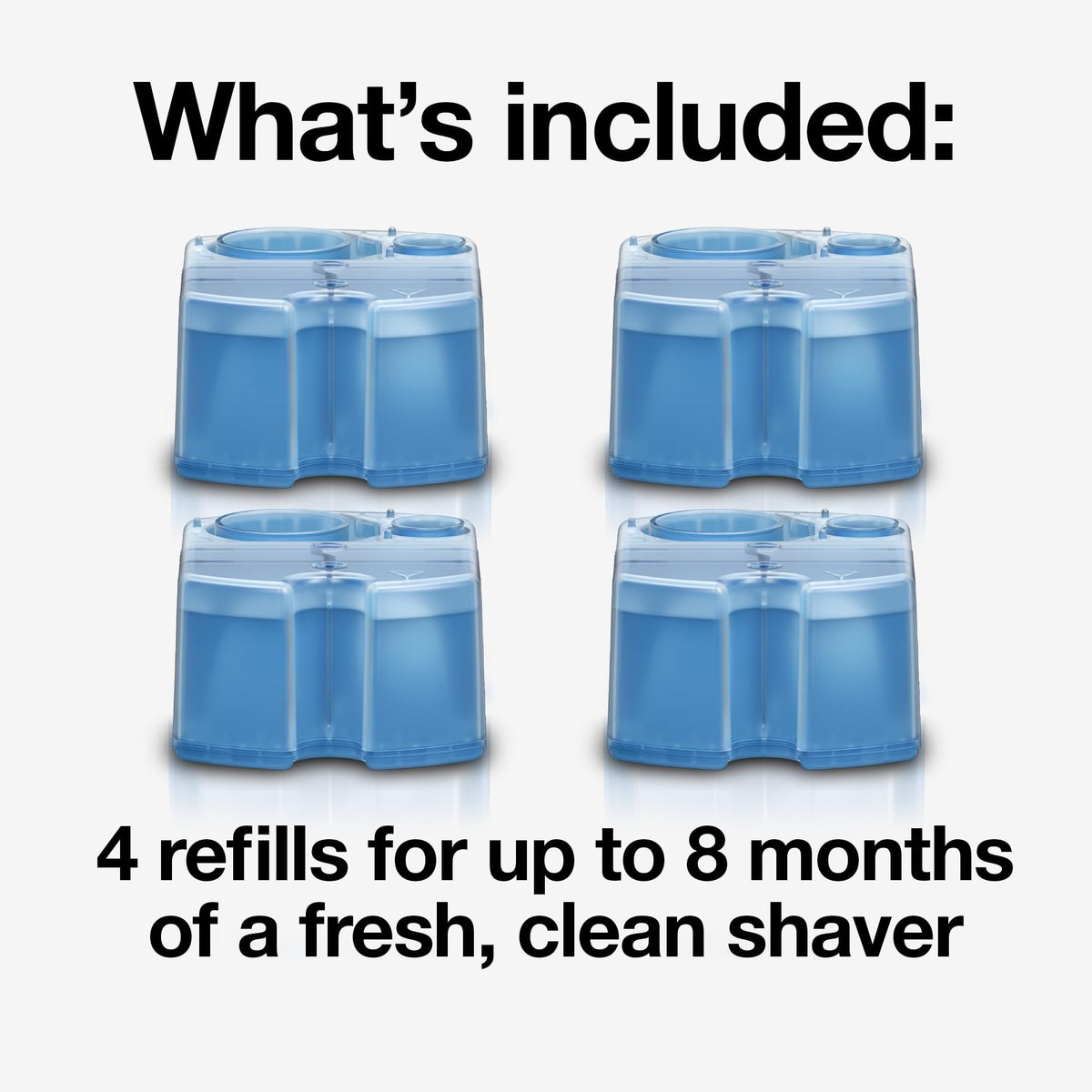 Braun Clean & Renew Refill Cartridges CCR, Replacement Shaver Cleaner Liquid Solution for Clean&Charge System, Pack of 4