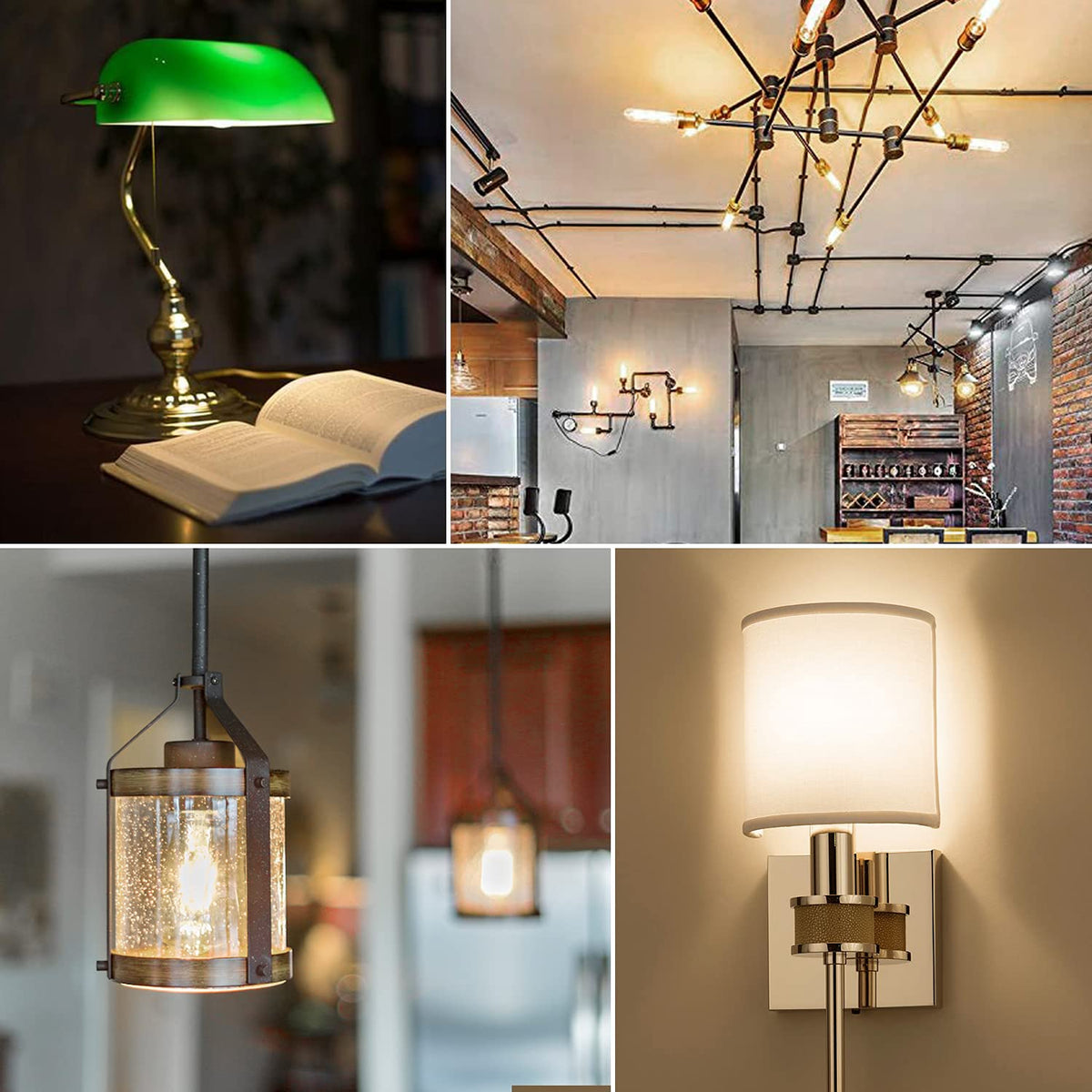 LUXRITE T10 LED Bulb, 5W=60W Equivalent, 3000K Soft White, Vintage Edison Filament Bulb, 500 Lumens, Tubular Light Bulb, Damp Rated, UL Listed, E26 Standard Base (3 Pack)