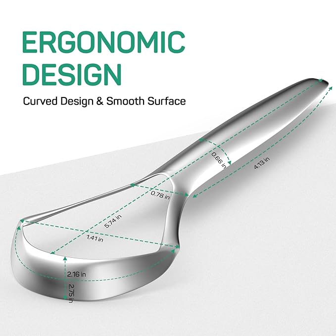 RONAVO Tongue Scraper (2 Pack), Cure Bad Breath, Stainless Steel Tongue Cleaners, Metal Tongue Scrapers Fresher Breath in Seconds