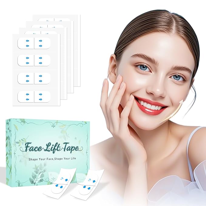 Neck Tape Lifting Invisible, Face Lift Tape Instant Facelift Under Makeup, V Edge Patches Skin Lifter Tapes for Turkey Neck, Loose Sagging Skin, Wrinkle, Jowl, Eye, Double Chin (1 Count (Pack of 200))