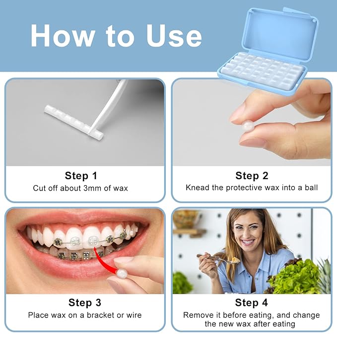BVN Braces Wax Dental Wax: 20 Boxes Orthodontic Wax Strips, Braces Wax for Teeth, Ortho Wax for Braces, Tooth Wax, Mouth Wax, Oral Wax for Braces, Relief Wax for Braces Wearer Aligners Patients