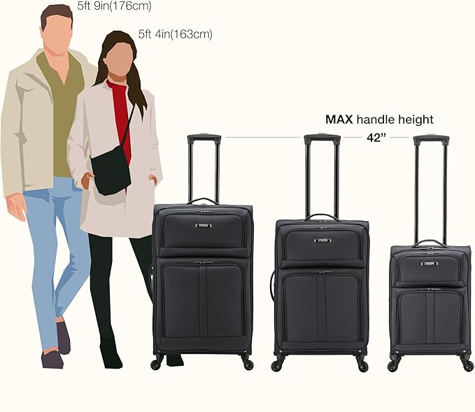 U.S. Traveler Anzio Softside Expandable Luggage with Spinner Wheels, Dark Grey, 30-Inch Large