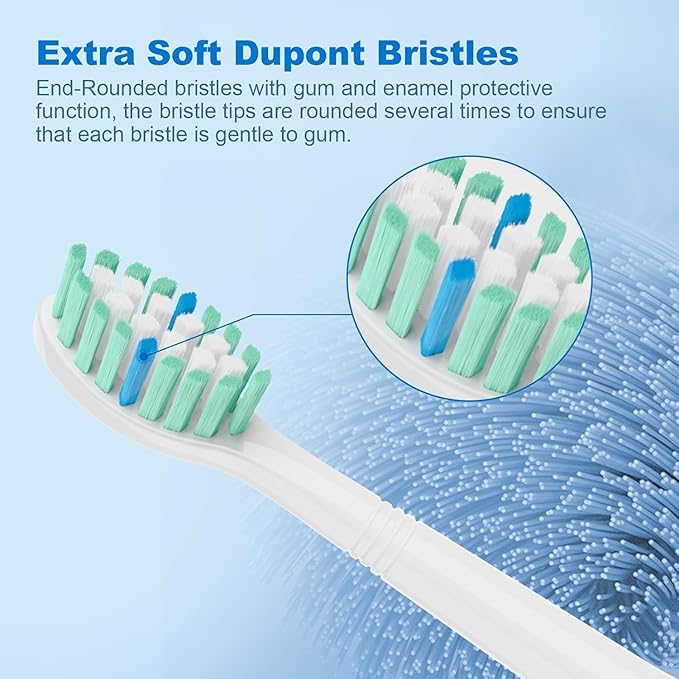 Replacement Toothbrush Heads Compatible with Philips Sonicare Electric Toothbrush,Replacement Brush Head for Replacement Heads C1 C2 G2 W 4100 HX6062/65 and More Philips Snap-on Handles
