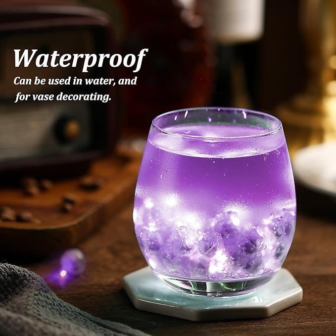 AIKEI 100pcs LED Balloon Lights, Purple Mini Balls Lights,Long Standby Time Party Lamps,Waterproof for Valentine's Day Wedding Paper Lantern Christmas Birthday Party Decoration