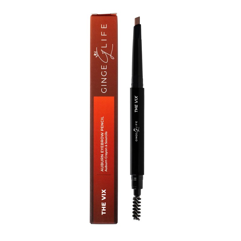 Ginge.Life The Vix: Auburn Eyebrow Pencil – Waterproof, Double-Ended Automatic Angled Tip & Spoolie Brush, Cruelty-Free
